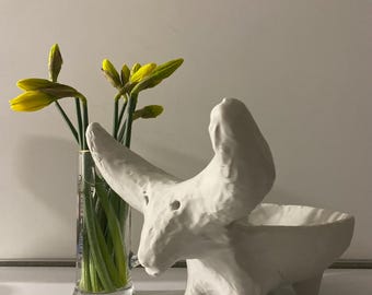 Trypillian Bull Vessel STL. Ancient Sculpture 3D Print. Cucuteni Prehistoric Pottery Decor