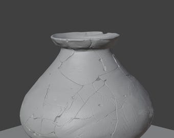 Vase in Ancient Pottery Style. STL File. 3D Model for Printing. Printable Vase