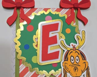 Banner de aniversário do Grinch, decoração para festa de Natal, aniversário do Grinch