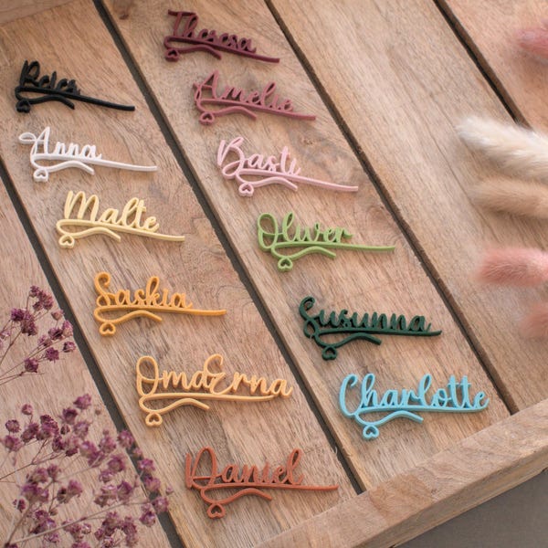 Glass markers | Place cards with names | Name tags | Personalized place cards | Celebrations | Birthdays | Weddings | First Communions | Baptisms