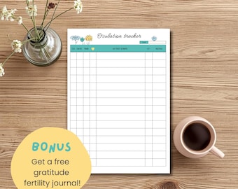 Fruchtbarkeitskalender zum Ausdrucken – Ovulation Tracker + Dankbarkeitstagebuch für Schwangerschaft und Schwangerschaft