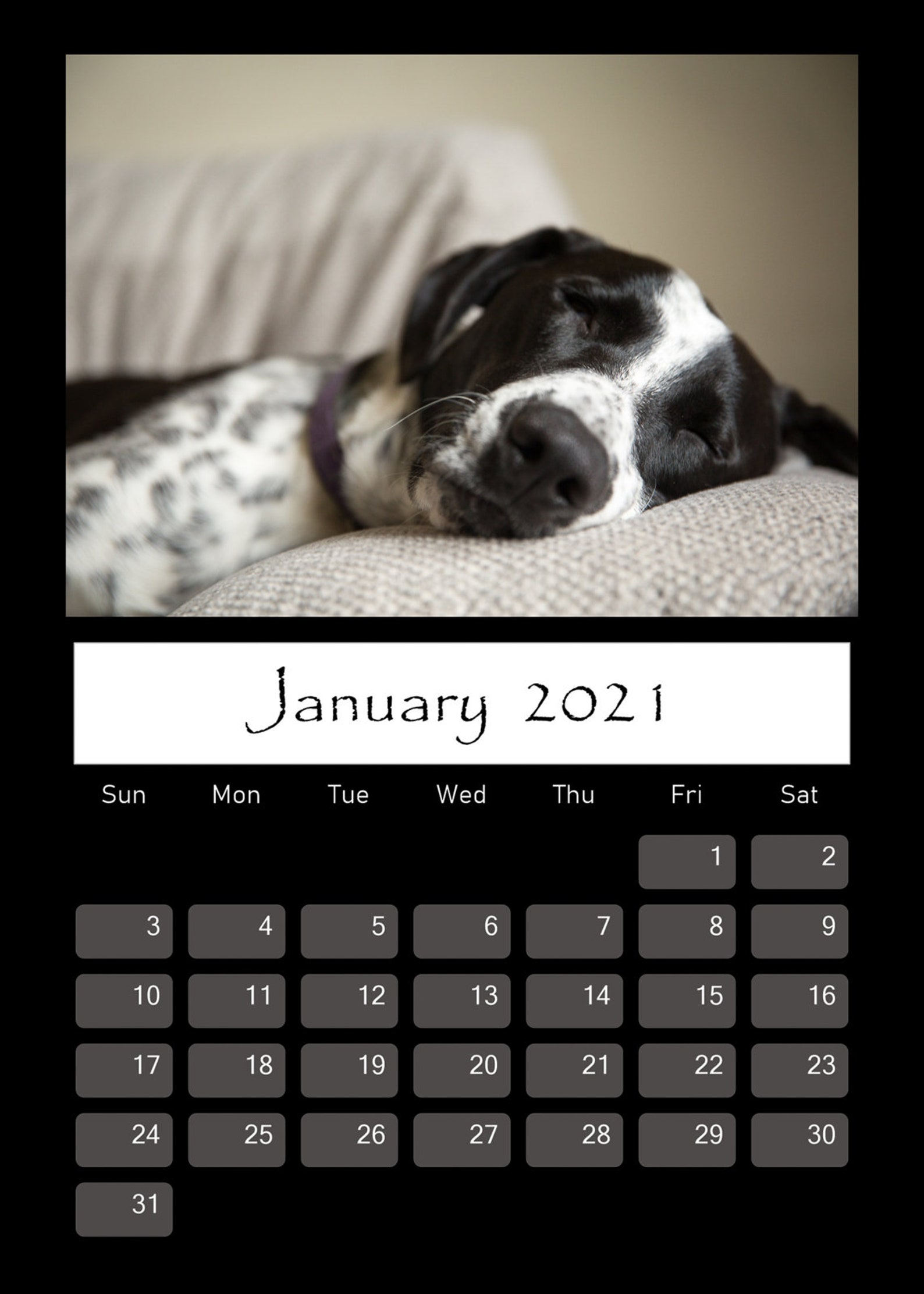 2021 For the Love of Dogs Calendar 5 x 7 Photo Prints with Etsy