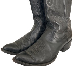 Vintage Panhandle Slim Cowboy Western Leather Lizard Skin Boots