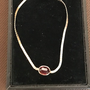 ESTATE FIND!  Dainty Vintage 14k Gold ITALY Gemstone Bracelet Raymond & Co Beverly Hills Original Case