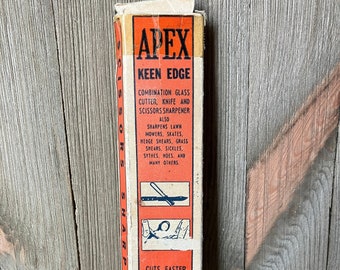 Vintage APEX Keen Edge Combination Sharpener Scissors Knife Cutter Mower