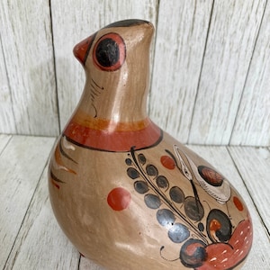 Vintage Mexican Folk Art Bird Handmade and Hand Painted Tonala Quail