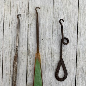 Vintage Antique Bakelite Button Hook Plus Loop Top Button Hooks -ESTATE FIND! Lot of 3