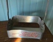 1940s Pepsi Cola Double Dot Six Pack Metal Bottle Carrier