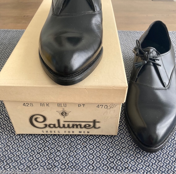 Vintage 1960’s Men’s Calumet Black Leather Bluche… - image 3