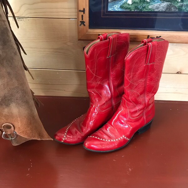 Patent Leather Boots Etsy