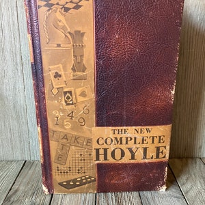 Vintage Hoyle Buch, Ledergebunden “The New Komplett Hoyle” Kartenspielregeln und Spiele Ausgabe 1958