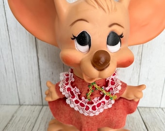Vintage Big Ears Mouse Santa Mr. Claus Mrs. Claus Christmas