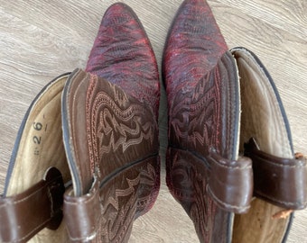 Vintage Men\'s Cowboy Boots Brown Leather Vaqueros by Lejanoesie Western Boots s-l400.jpg main image 2