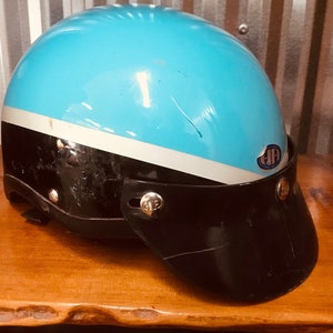1960&#39;s H A P-10 Motorcycle Helmet with Buco Visor- Motorcycle Police Helmet, Size A FREE Shipping