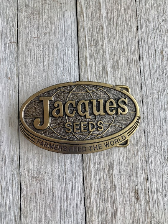 Vintage 1977 Jacques Seeds Belt Buckle USA Agricul