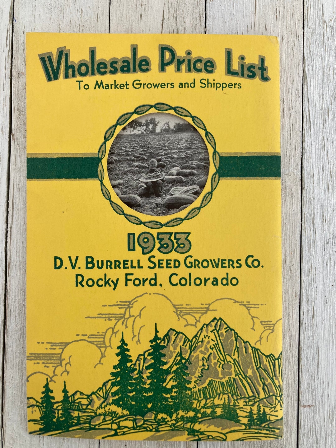 1933 D.V. Burrell Seed Growers Co. Wholesale Seed Price List Farmers