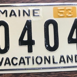 1953 Wheaties Post Cereal Premium Prize Bicycle License Plate - Maine Vacation Land