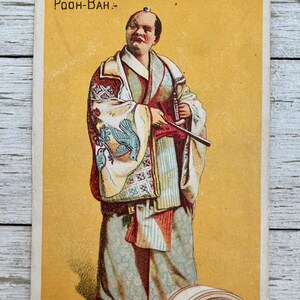 Viktorianische Werbekarte - J & P Coats Mikado Man - Pooh-Bah