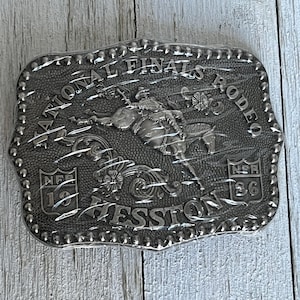 Vintage 1986 Hesston NFR National Finals Rodeo Commemorative Belt Buckle