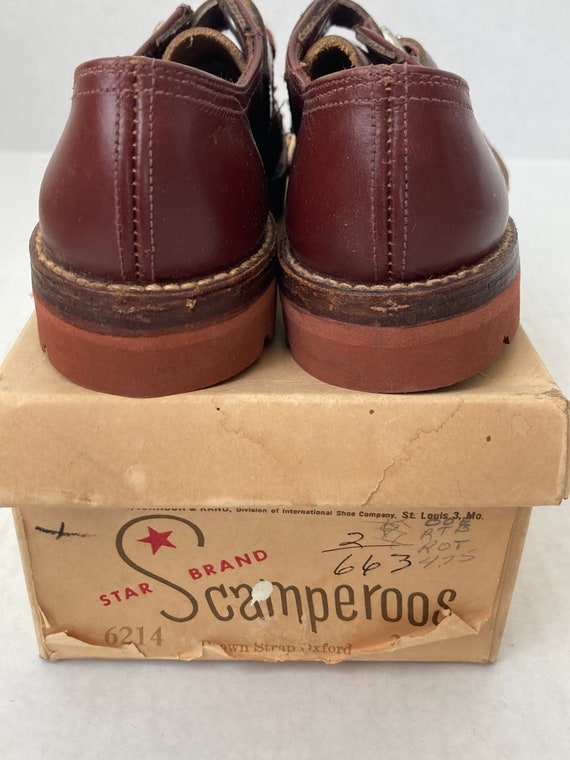 Vintage Kids Brown Leather Oxford Shoes - Toddler… - image 6