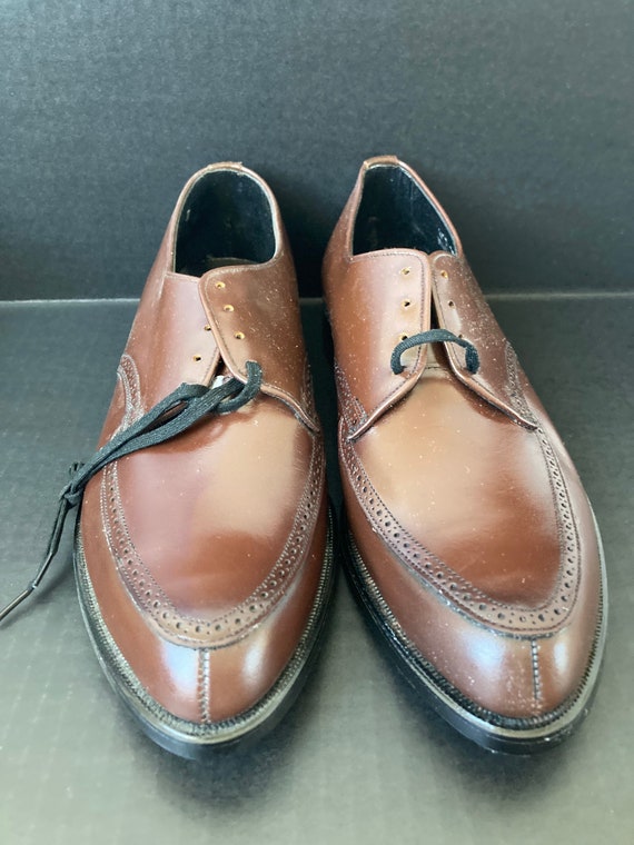 1950's-60's DEADSTOCK Rand Brown Leather Oxford S… - image 3