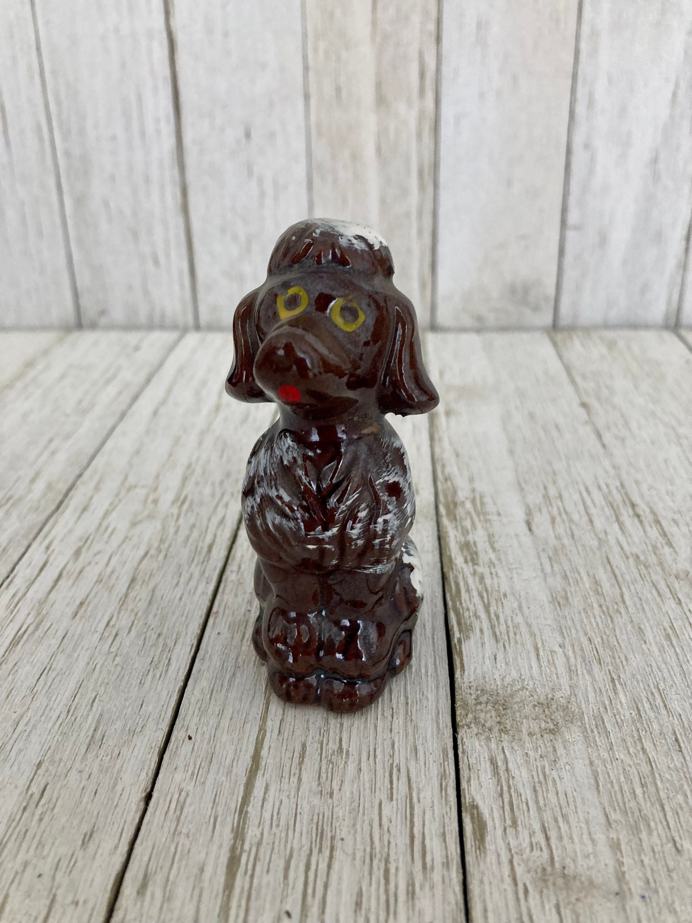 Vintage Ceramic Glazed Brown & White Poodle Dog Figurine - Etsy