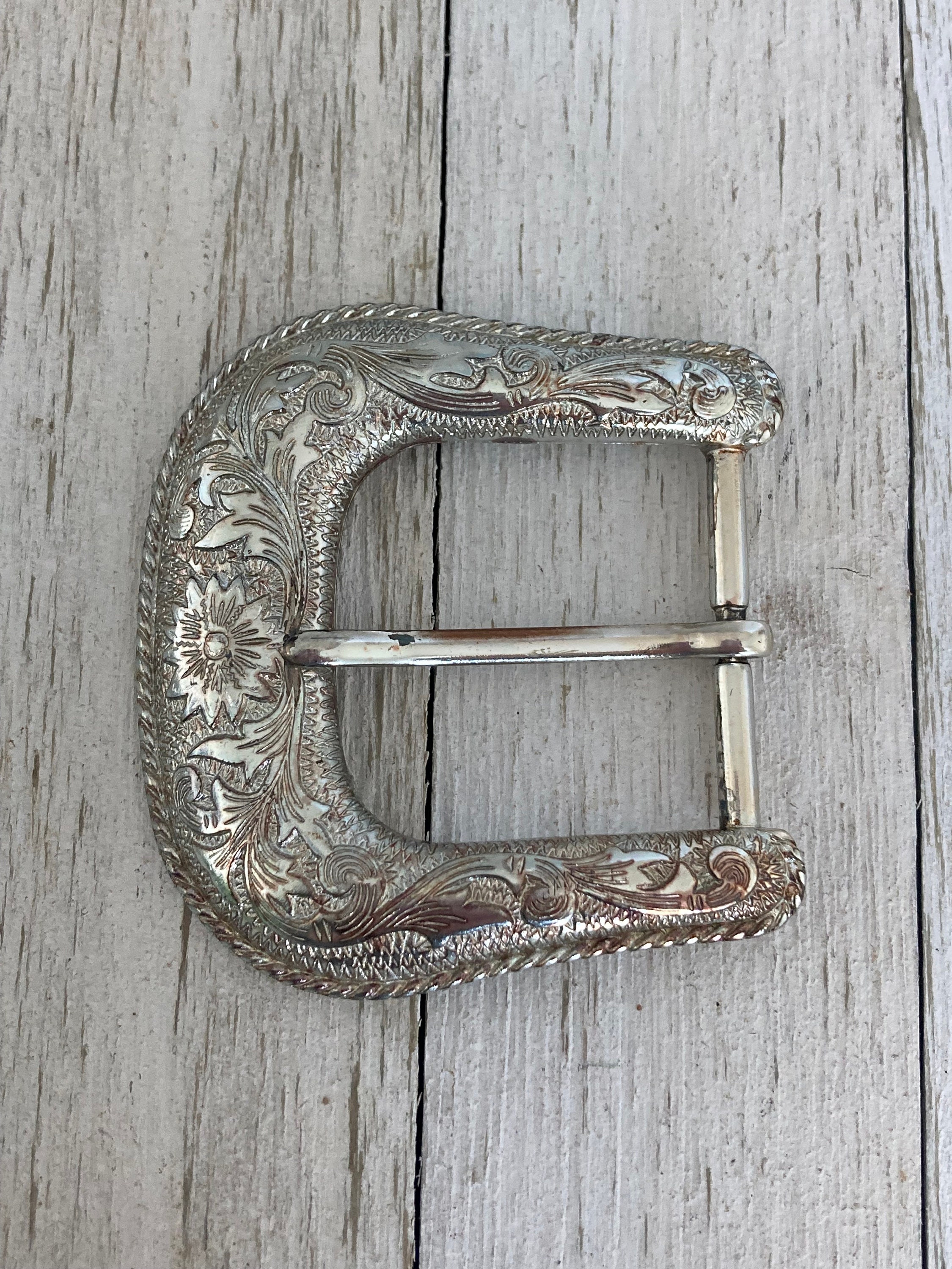 Vintage Silver Metal Western-Style Buckle Belt - Women\'s Accessory Made Tiawan Buy Womens Western Belt Buckle Silver Oval 15 Mm | Capo Pelle main image 3
