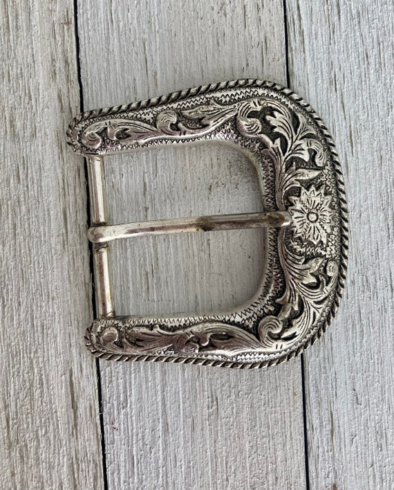 Cross Floral Belt Buckle Silver tone - Western Style Buckle