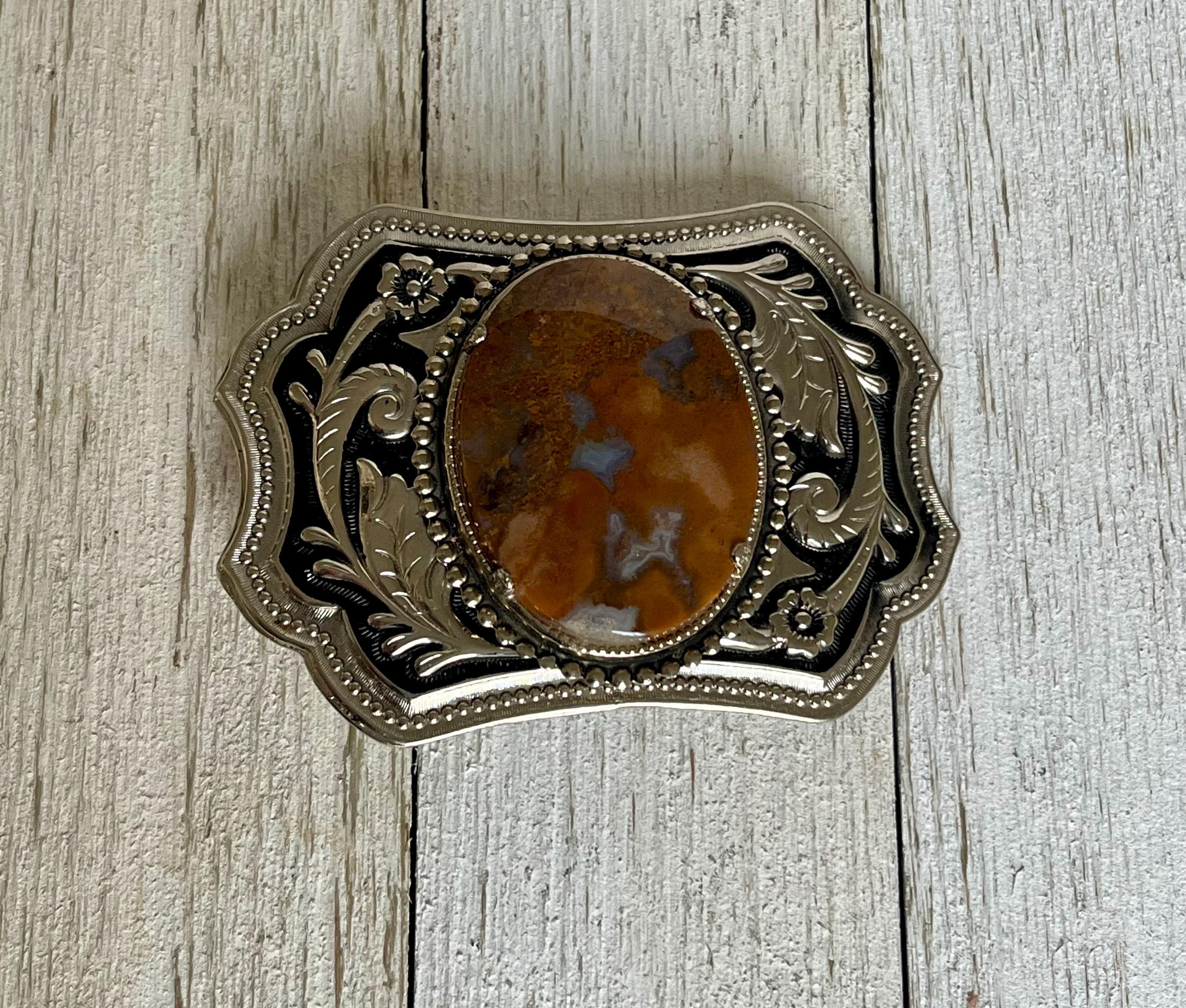 Vintage Agate Belt Buckle - Etsy display picture 3
