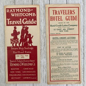 Antique 1915 Raymond Whitcomb Travel Guide Steam Ship Sailings and Rail Road Rates Plus Travelers Hotel Guide Antique Vintage