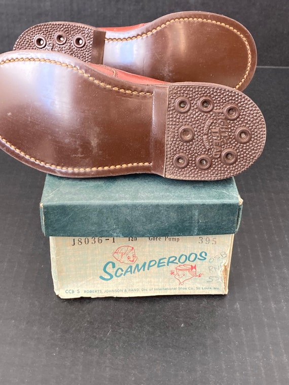Vintage Kids Brown Leather Oxford Shoes - Toddler… - image 6