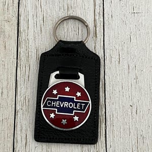 Rare Vintage Original Chevy Keychain Leather Keyring Automobilia - Chevrolet Classic Car Collectibles