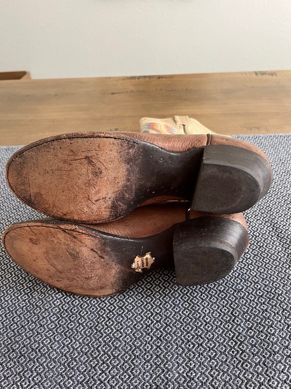 Vintage tony lama 6155, bottes de cow boy en cuir marron