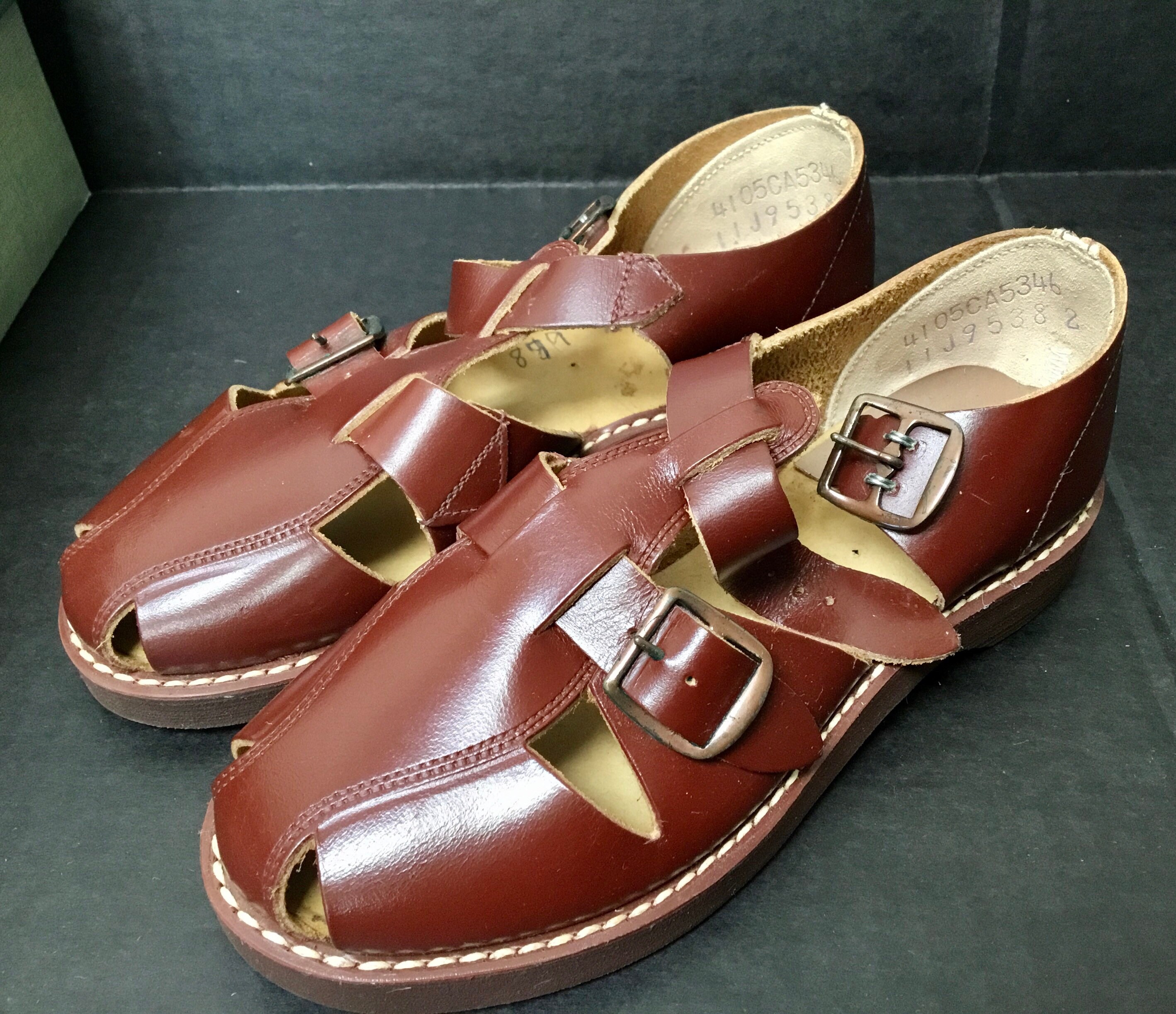 Vintage Leather Toddler Sandals Kids Shoes Size 10.5 Scamperoos Brown