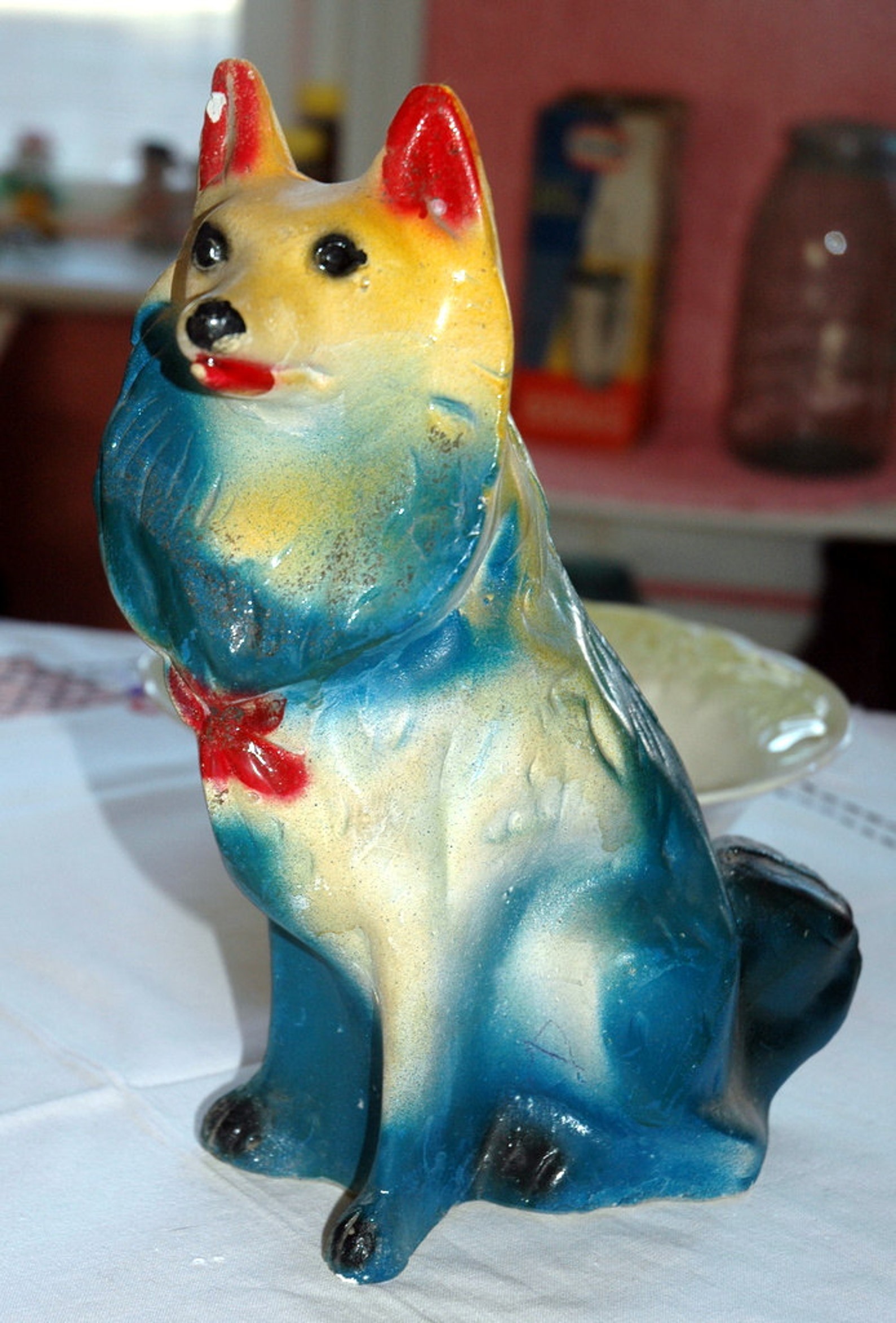 Collie Hund Vintage Multi farbige Kreide Etsy