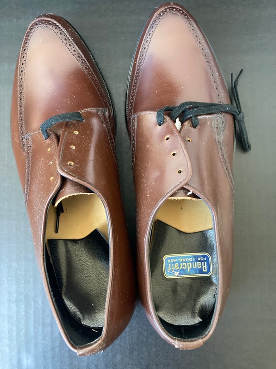 1950's-60's DEADSTOCK Rand Brown Leather Oxford S… - image 4