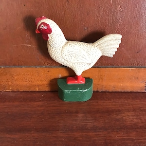 Vintage Cast Iron Rooster Door Stop 8 1/2&quot; Tall Farmhouse Decor Country Home