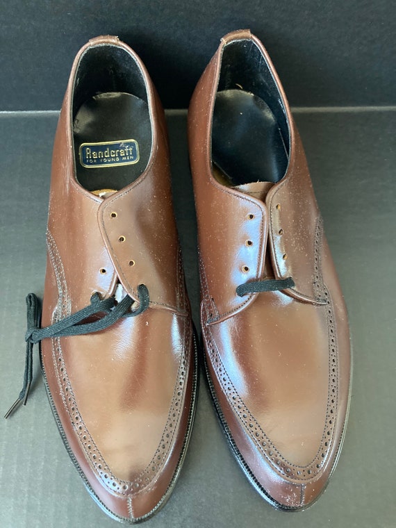 1950's-60's DEADSTOCK Rand Brown Leather Oxford S… - image 7