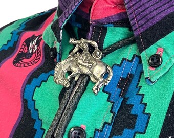 1990's Wrangler Brush Popper Long Tail Western Shirt Size 16-35