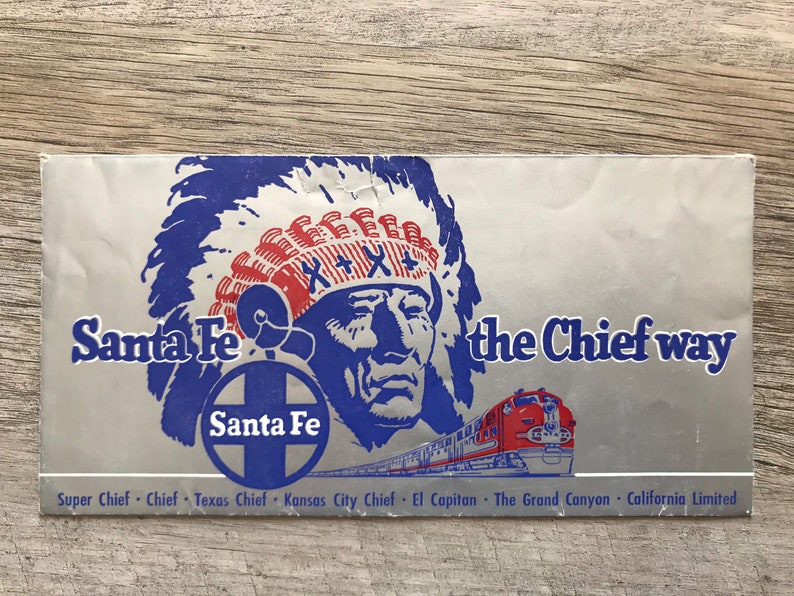 The Chief Way Vintage Ticket Holder and Advertisement for American Express Cheques 1953 Santa Fe