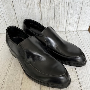 Vintage Youth Boys Black Leather Dress Shoes Loafers Size 3.5 - Randcraft  NOS 50&#39;s-60&#39;s - Deadstock