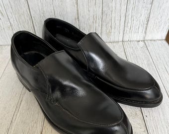 Vintage Youth Boys Black Leather Dress Shoes Loafers Size 3.5 - Randcraft  NOS 50's-60's - Deadstock