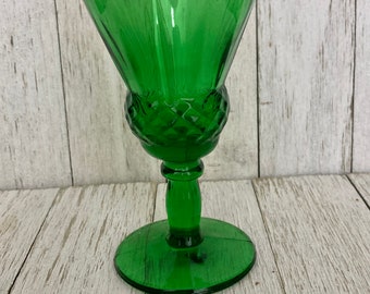 Vintage Green Glass Goblet - Replacement Glassware