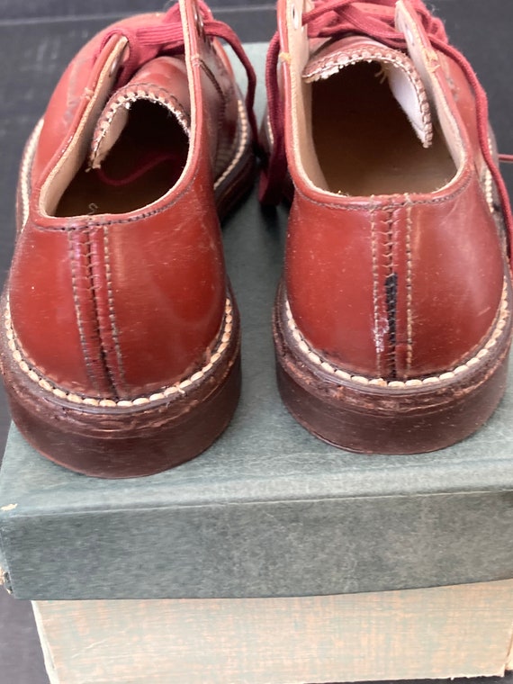 Vintage Kids Brown Leather Oxford Shoes - Toddler… - image 3