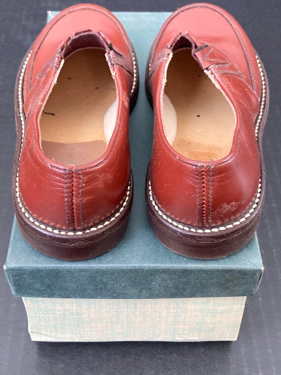 Vintage Kids Brown Leather Oxford Shoes - Toddler… - image 3