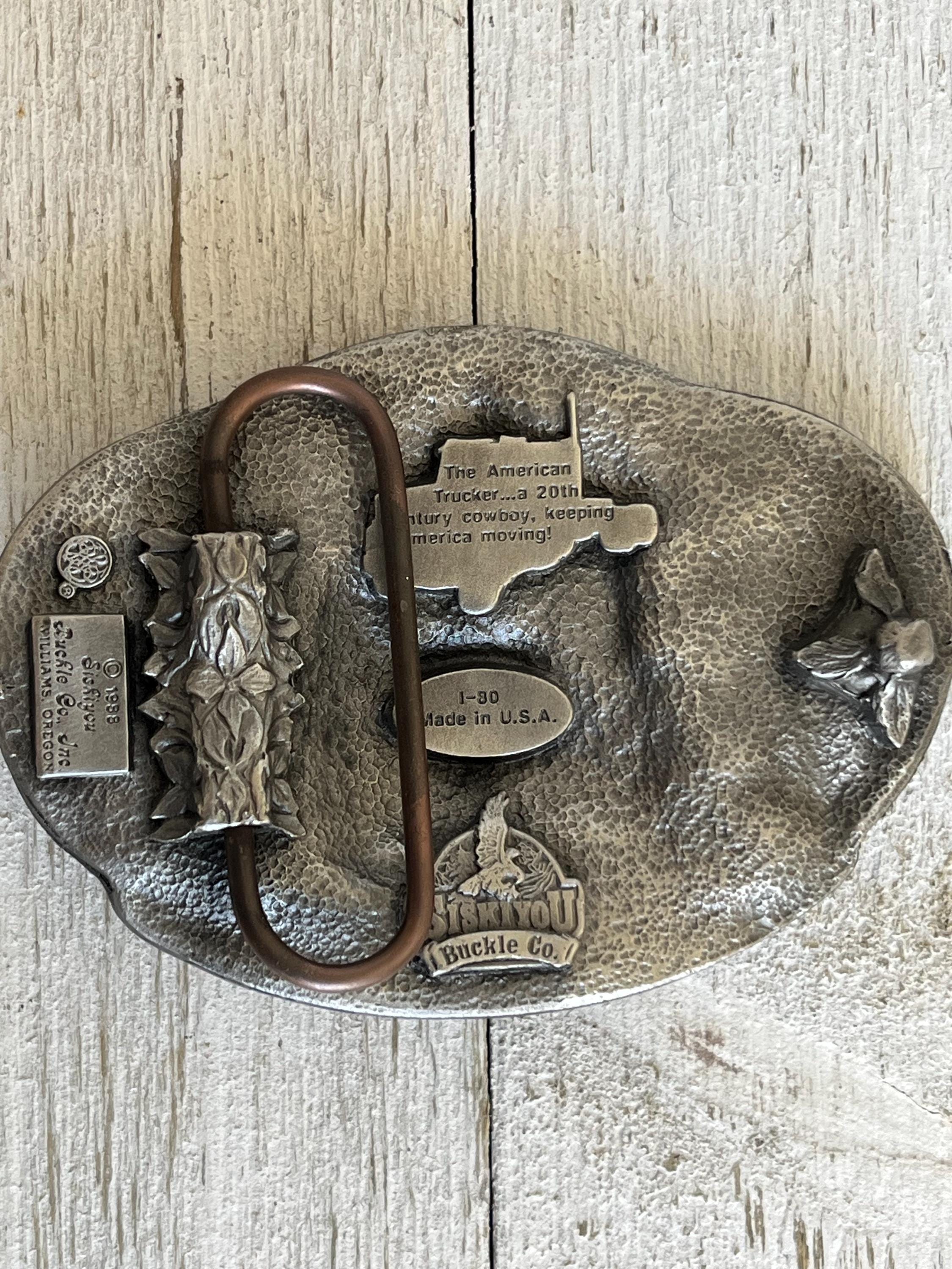 Vintage 1988‎ Siskiyou Belt Buckle American Trucker 20th Century Cowboy Lot 228 | 1988 AMERICAN TEXAS BELT BUCKLE BY SISKIYOU main image 3