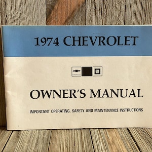 Vintage 1974 Chevrolet Owner’s Manual