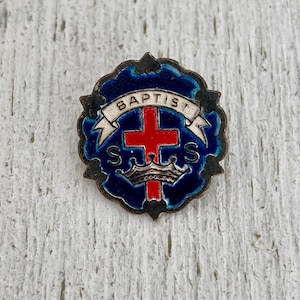 Vintage Baptist Sunday School Pin SS Red Cross