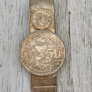 Vintage Silber Maya Geldklammer - Temple De Mayor - MEXIKO - 50 Peso 1982 - Coyolxauhqu Gedenkmünze