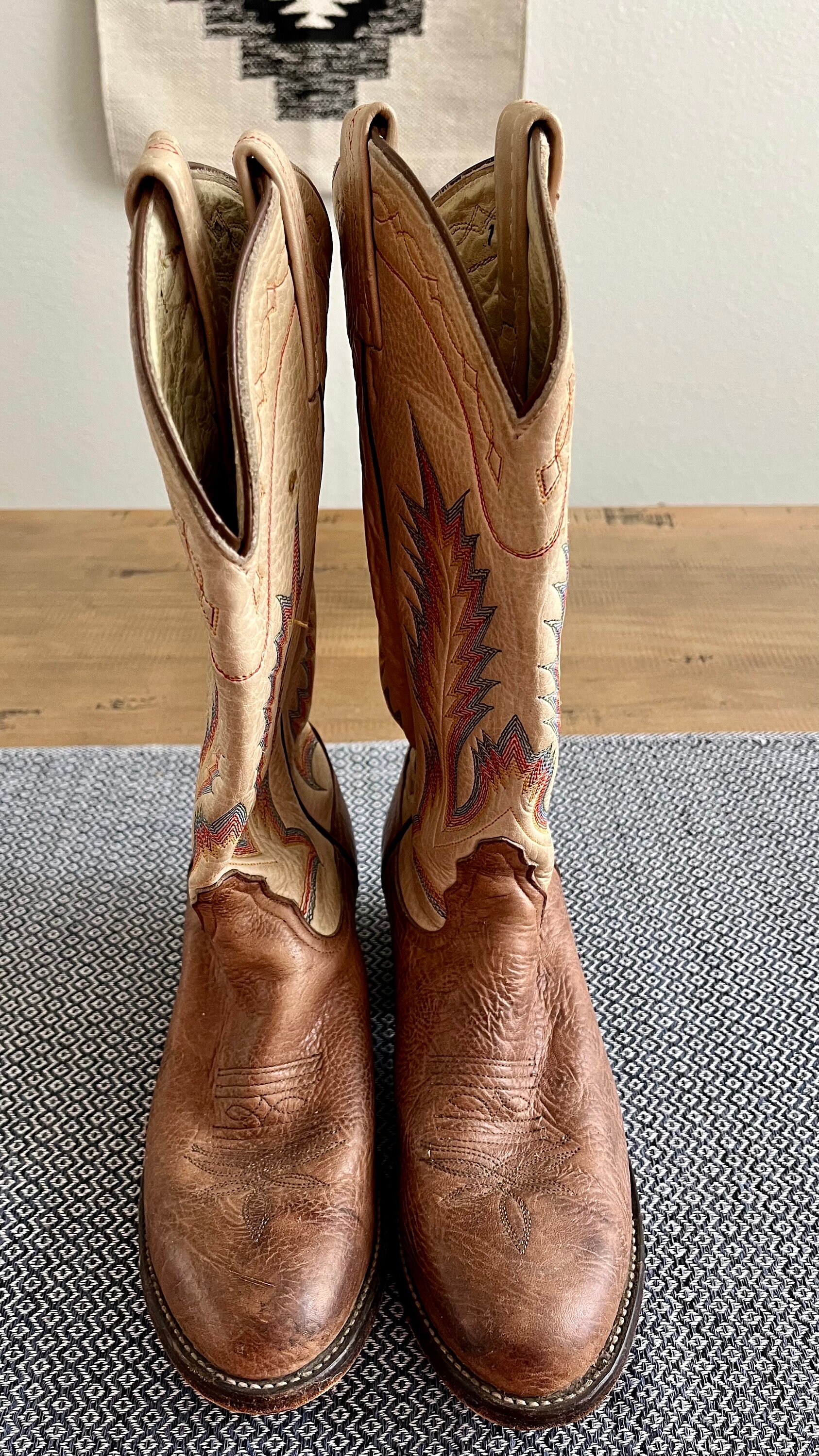 Rares bottes western de cowboy vintage Tony Lama pour